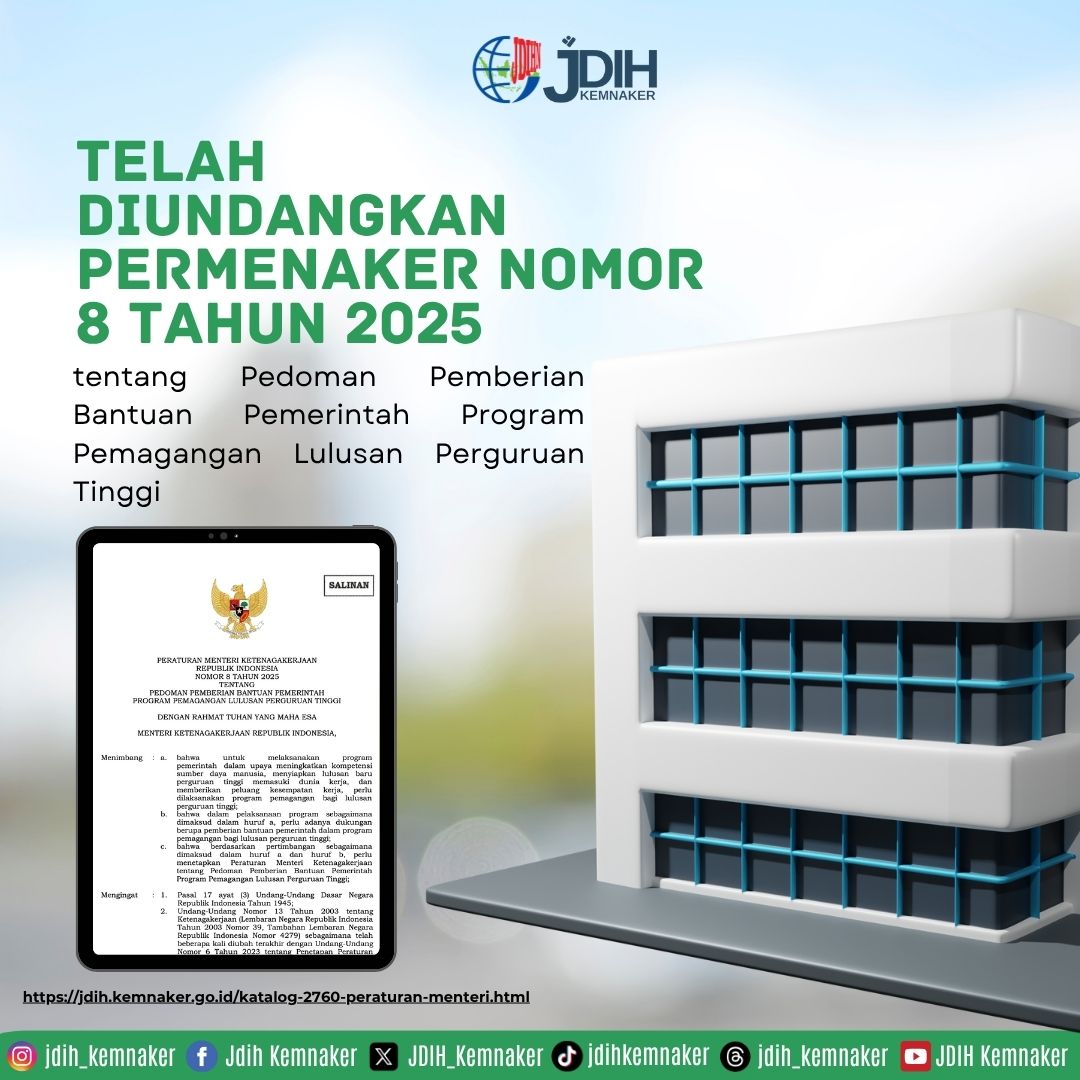 Telah Di Undangkan Permenaker Nomor 8 Tahun 2025